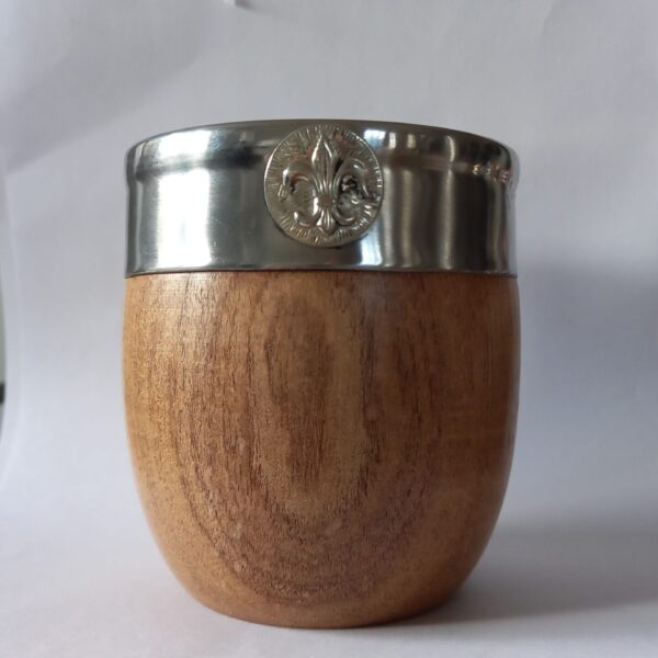 Mate de algarrobo con virola y fleje de acero inoxidable