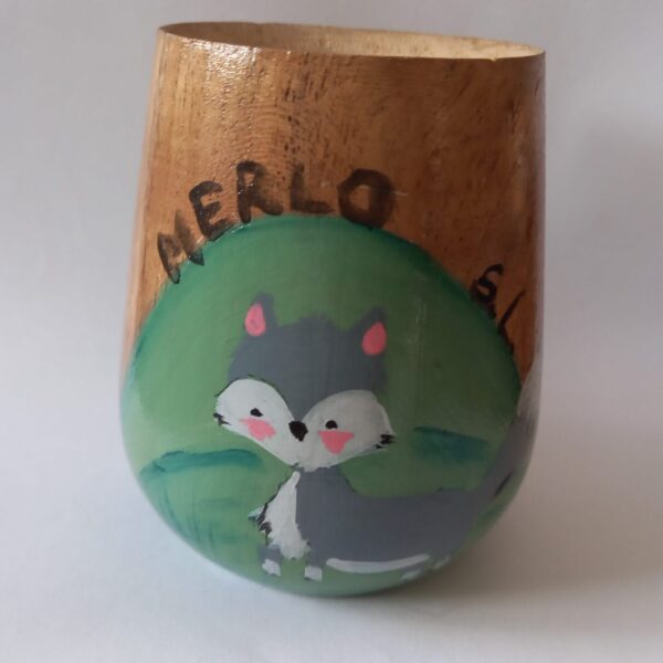 Mate de Algarrobo pintado a mano