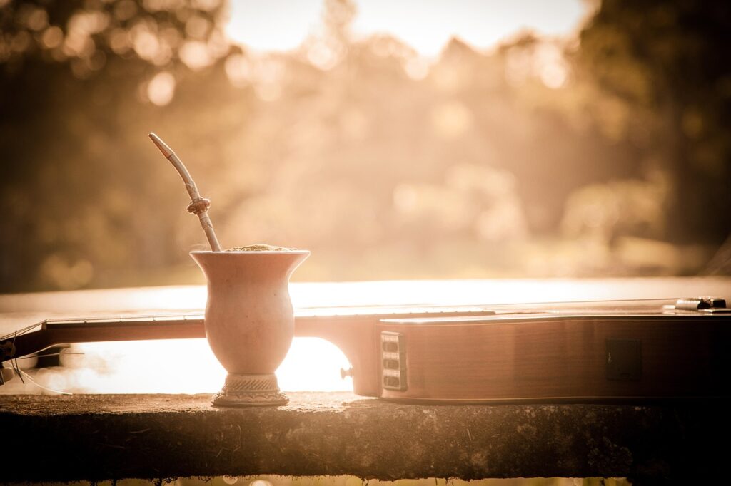 chimarrão, guitar, drink, beverage, mate, cup, traditional, musical instrument, string instrument, sunlight, closeup, chimarrão, chimarrão, chimarrão, mate, mate, mate, mate, mate