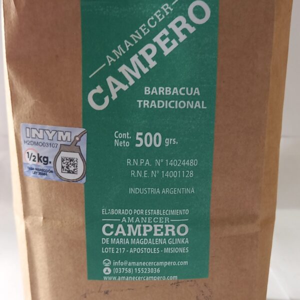 Yerba Mate Amanecer Campero Barbacuá (ahumada) 500 g